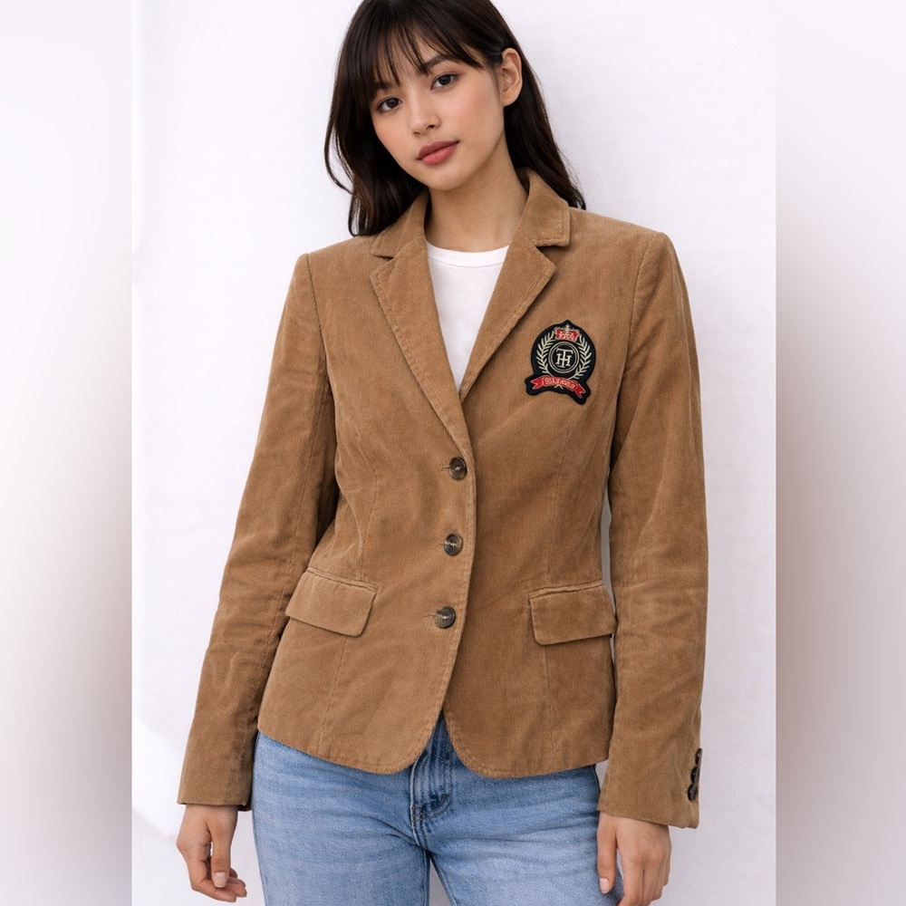 Tommy Hilfiger Corduroy Blazer | Crest Patch | Size XS